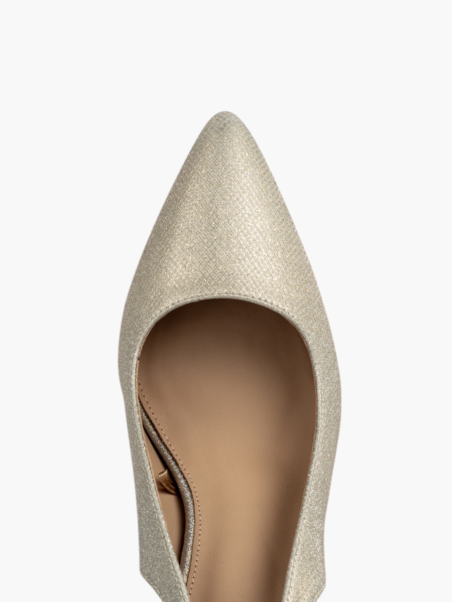 Textured Slingback Shoes with Stiletto Heels