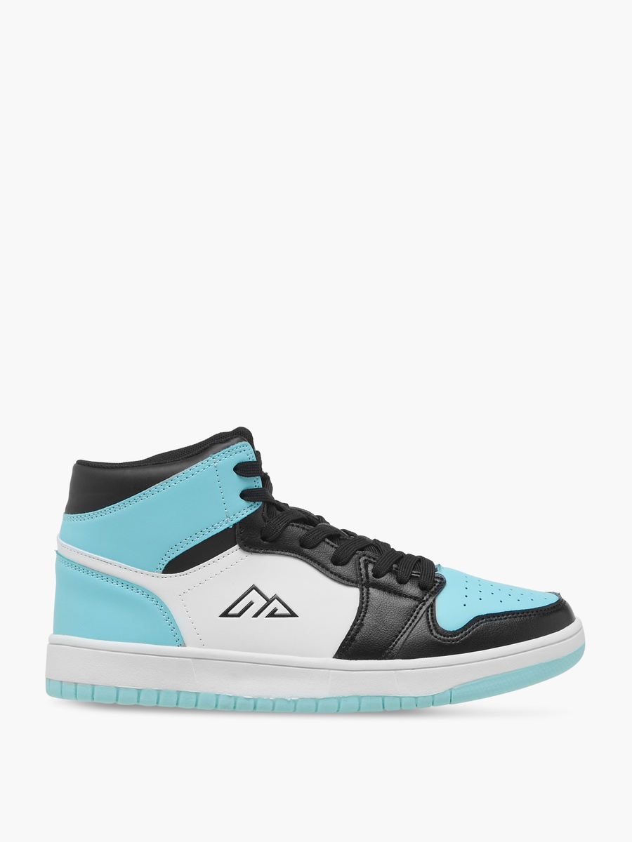 Colourblock High-Top Sneakers with Lace-Up Closure