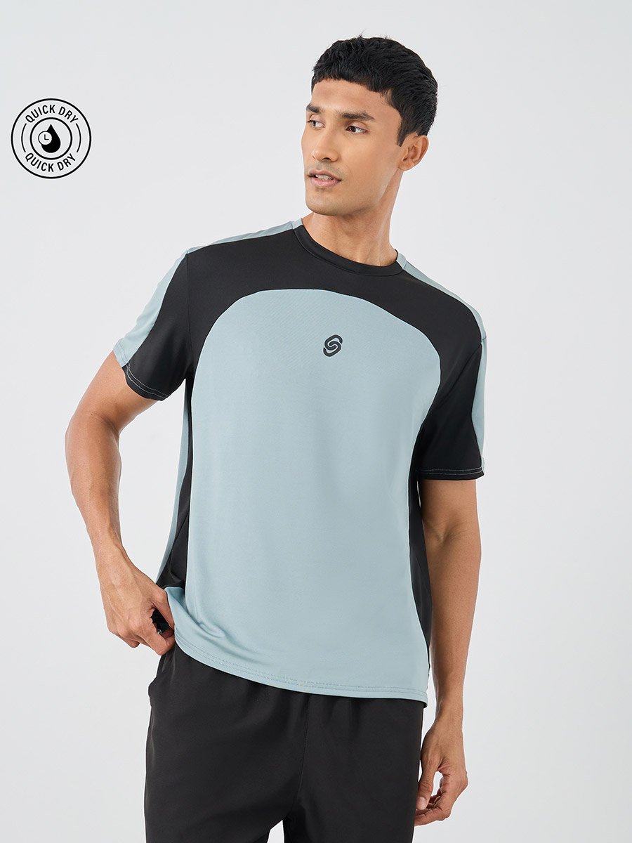 Color Block Panelled Ultra Stretch Oversized T-Shirt