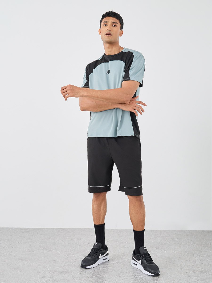 Color Block Panelled Ultra Stretch Oversized T-Shirt