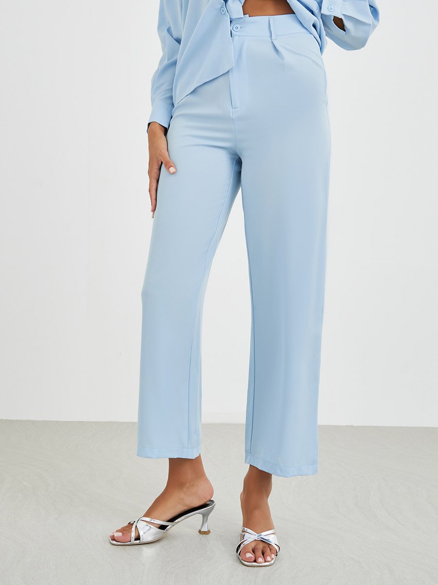 Embellished Pocket Buttoned Shirt and Pants Co-Ordsd