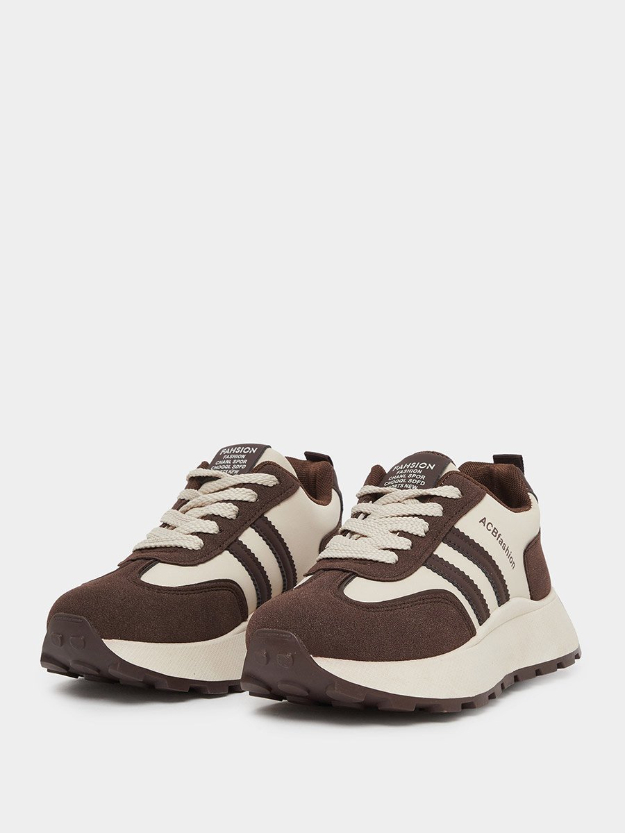 Color Block Lace Up Sneakers