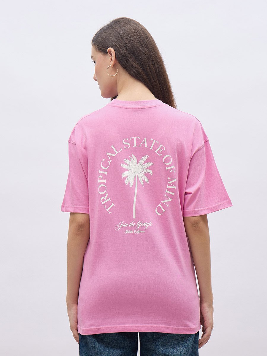 Graphic Print Oversized 100% Cotton T-Shirt