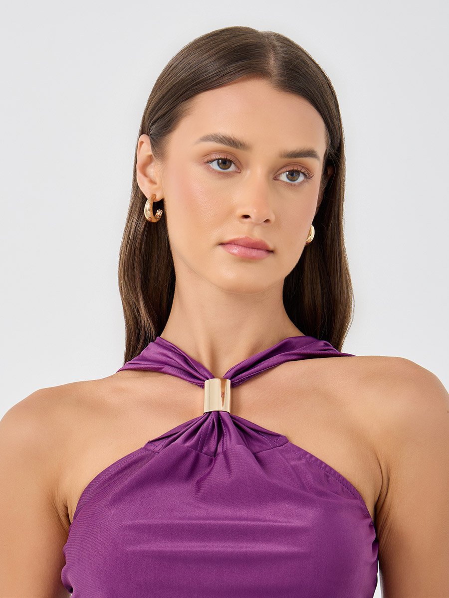Halter Neck Regular Fit Knit Top