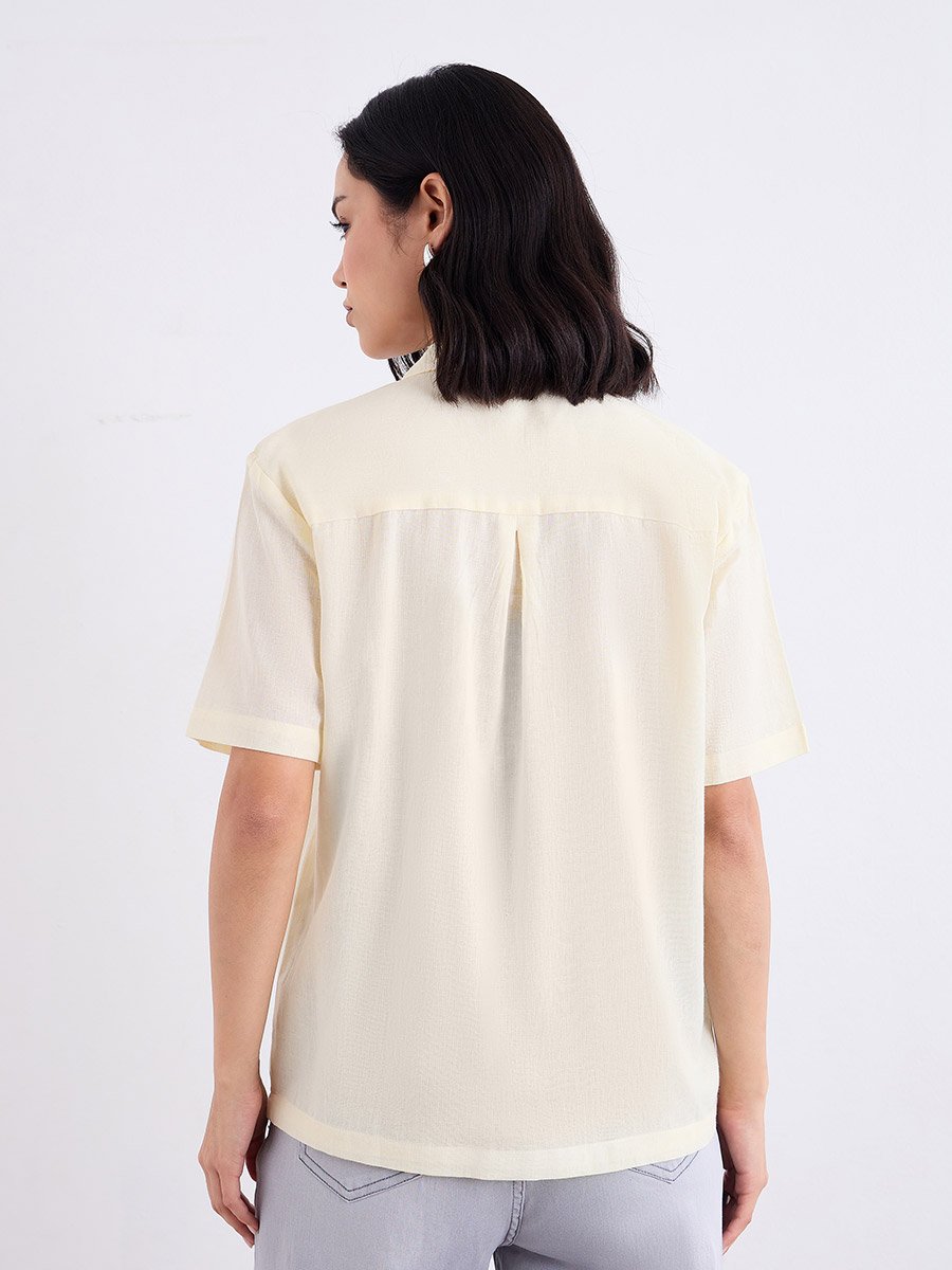 Women Embroidered Panel Longline Shirt