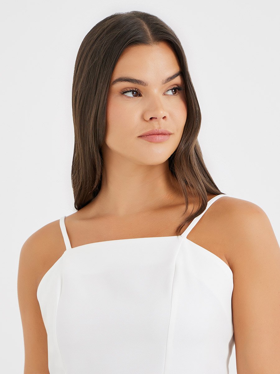 Solid Strappy Peplum Top