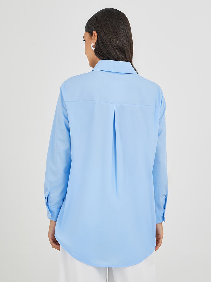 Floral Embroidered Buttoned Shirt