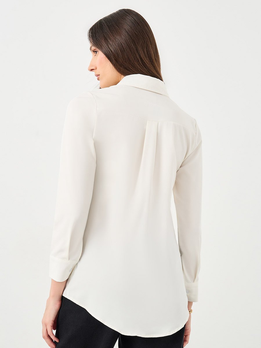 Floral Embroidered Plain Shirt