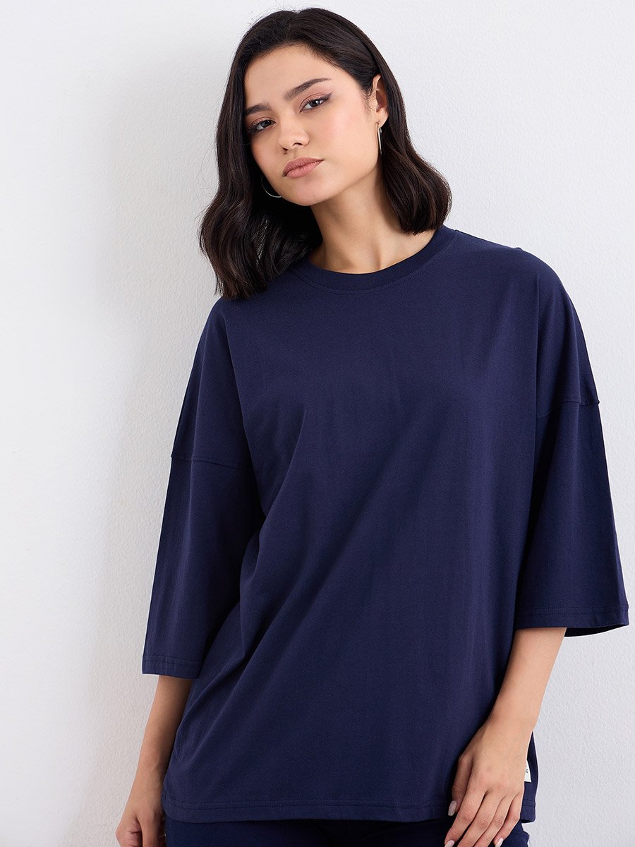 Patch Detail Oversized T-Shirt and Flared Leggings Co-Ords