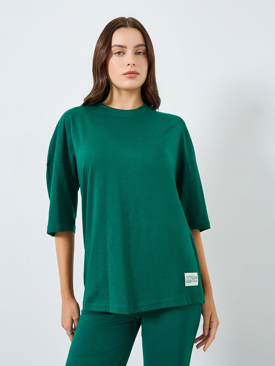 Women Dark Green T-Shirt and Leggings Co-Ords