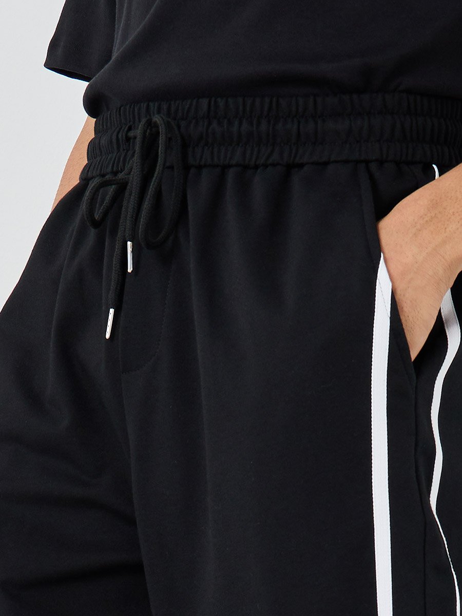 Woven Relaxed Fit Joggers with Double Side Piping