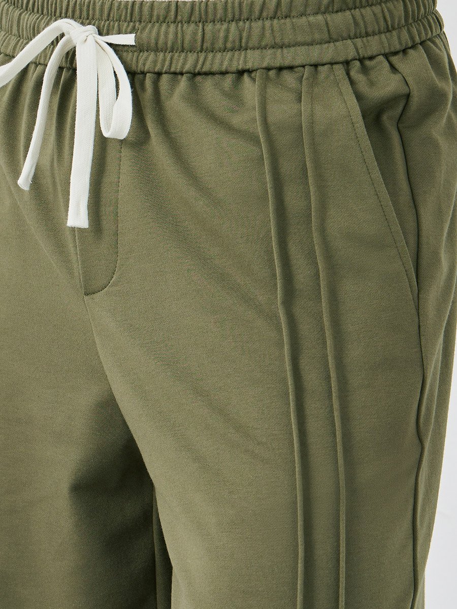Relaxed Fit Pintuck Joggers with Drawcord