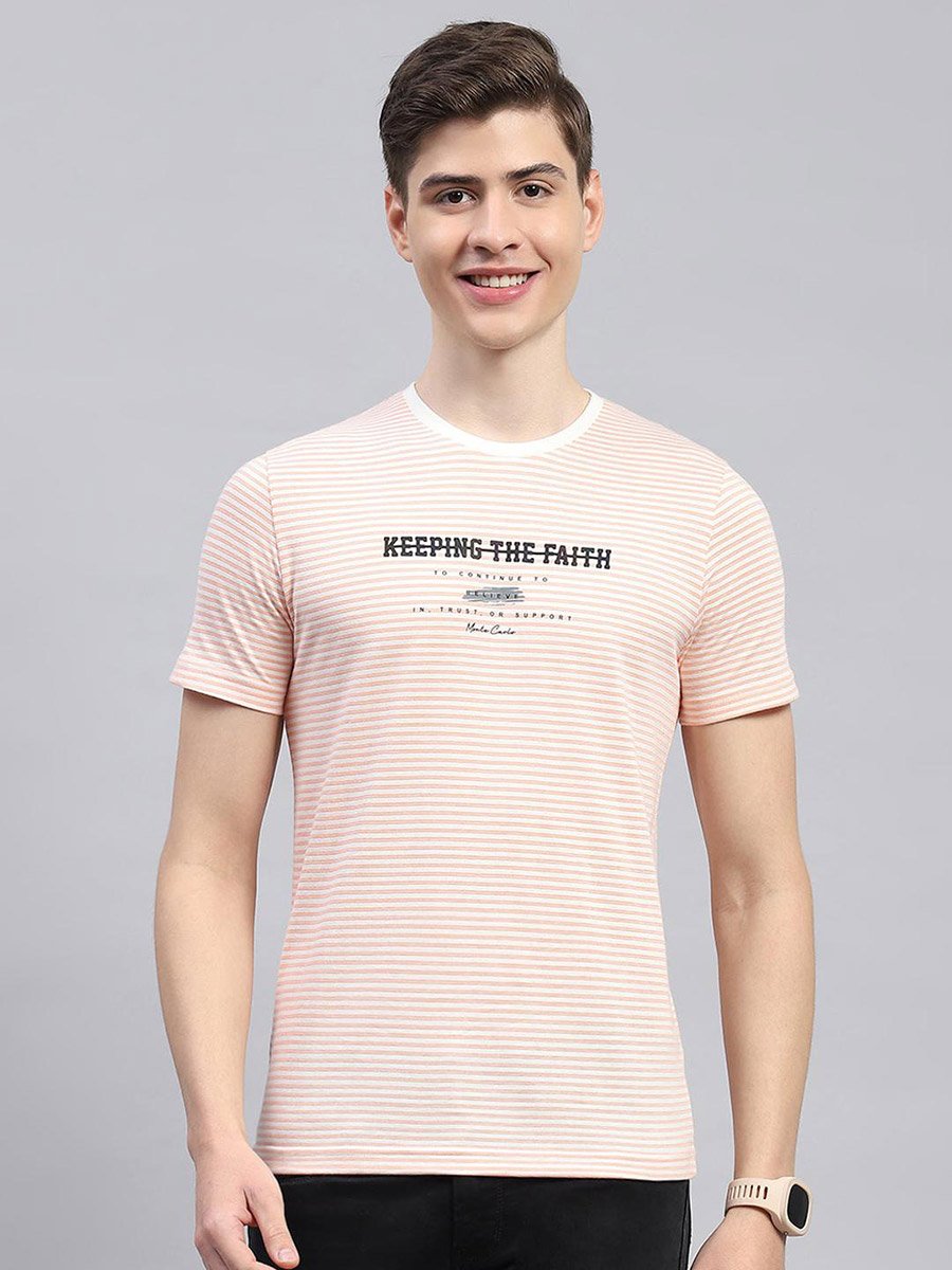 Slogan Printed Round Neck Regular Fit T-Shirt