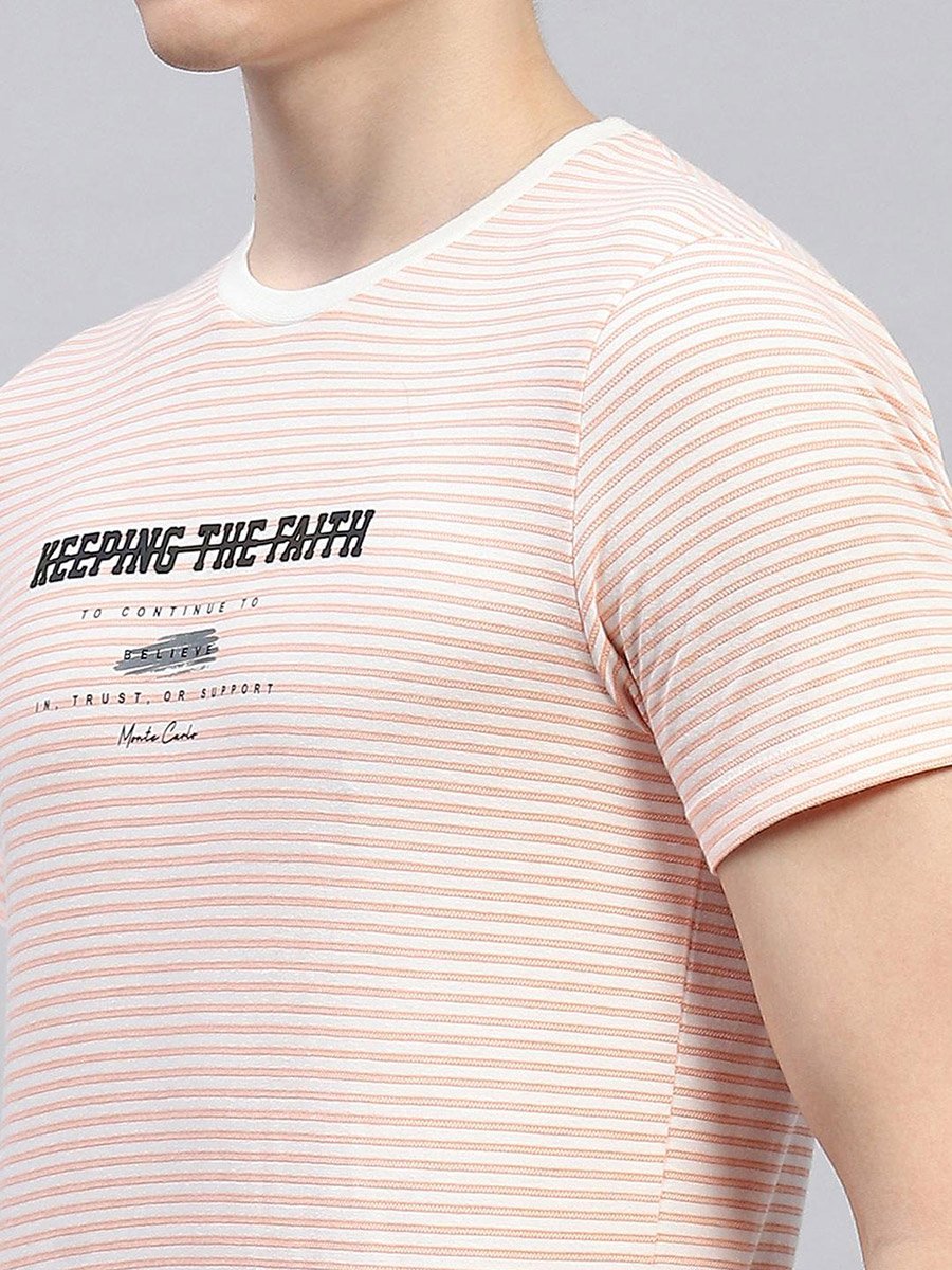 Slogan Printed Round Neck Regular Fit T-Shirt