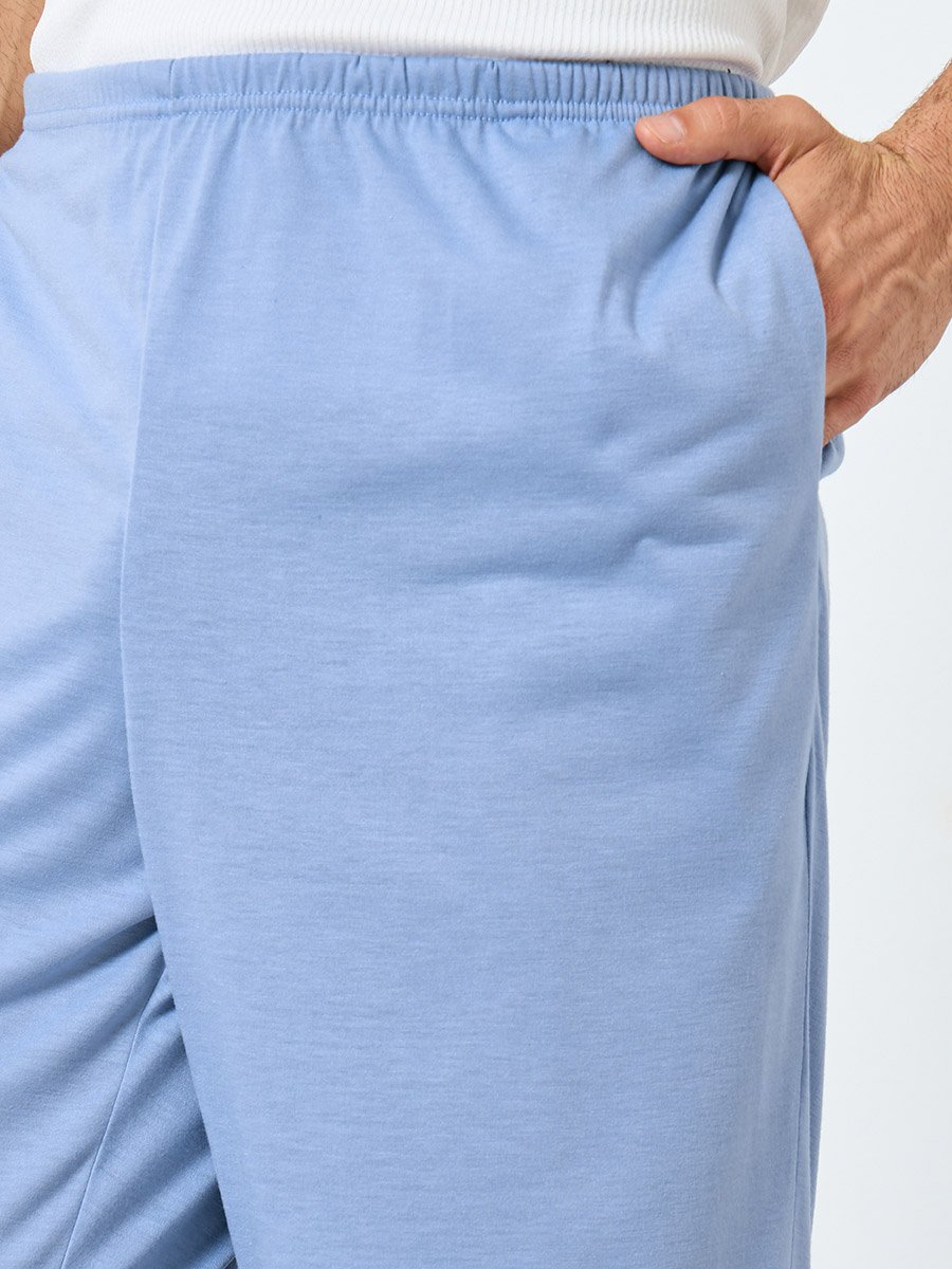 Navy Blue Solid Pyjama with Contrast Piping Detail