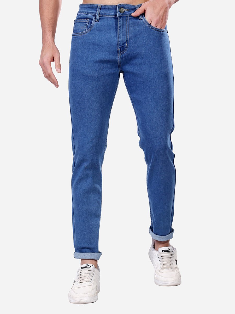 Mid Rise Plain Slim Fit Jeans