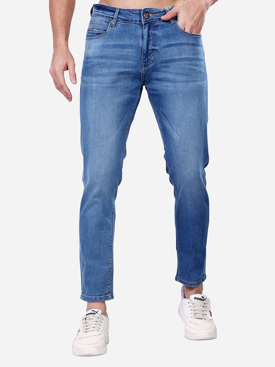Mid Rise Whiskered Ankle Fit Jeans