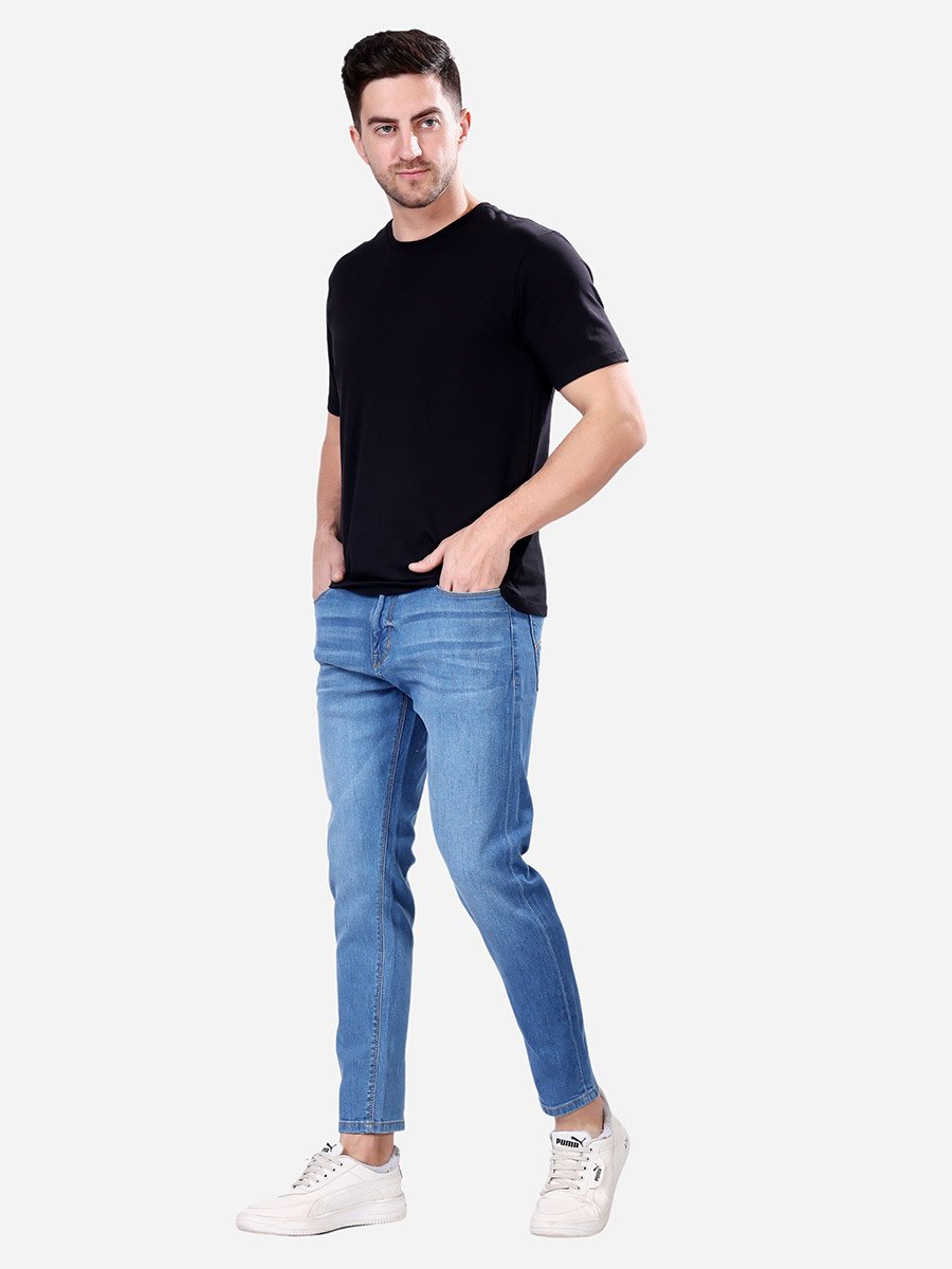 Mid Rise Whiskered Ankle Fit Jeans