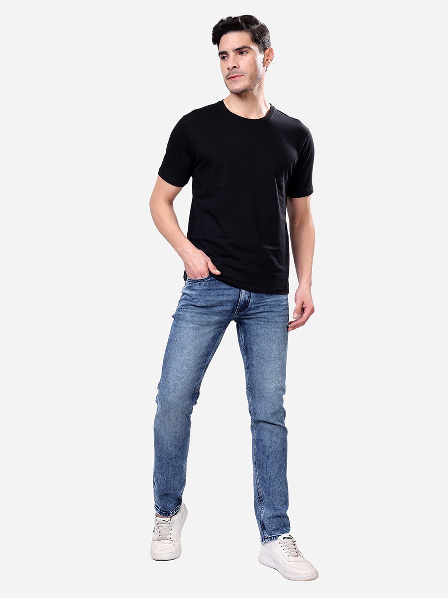 Mid Rise Slim Fit Faded Jeans