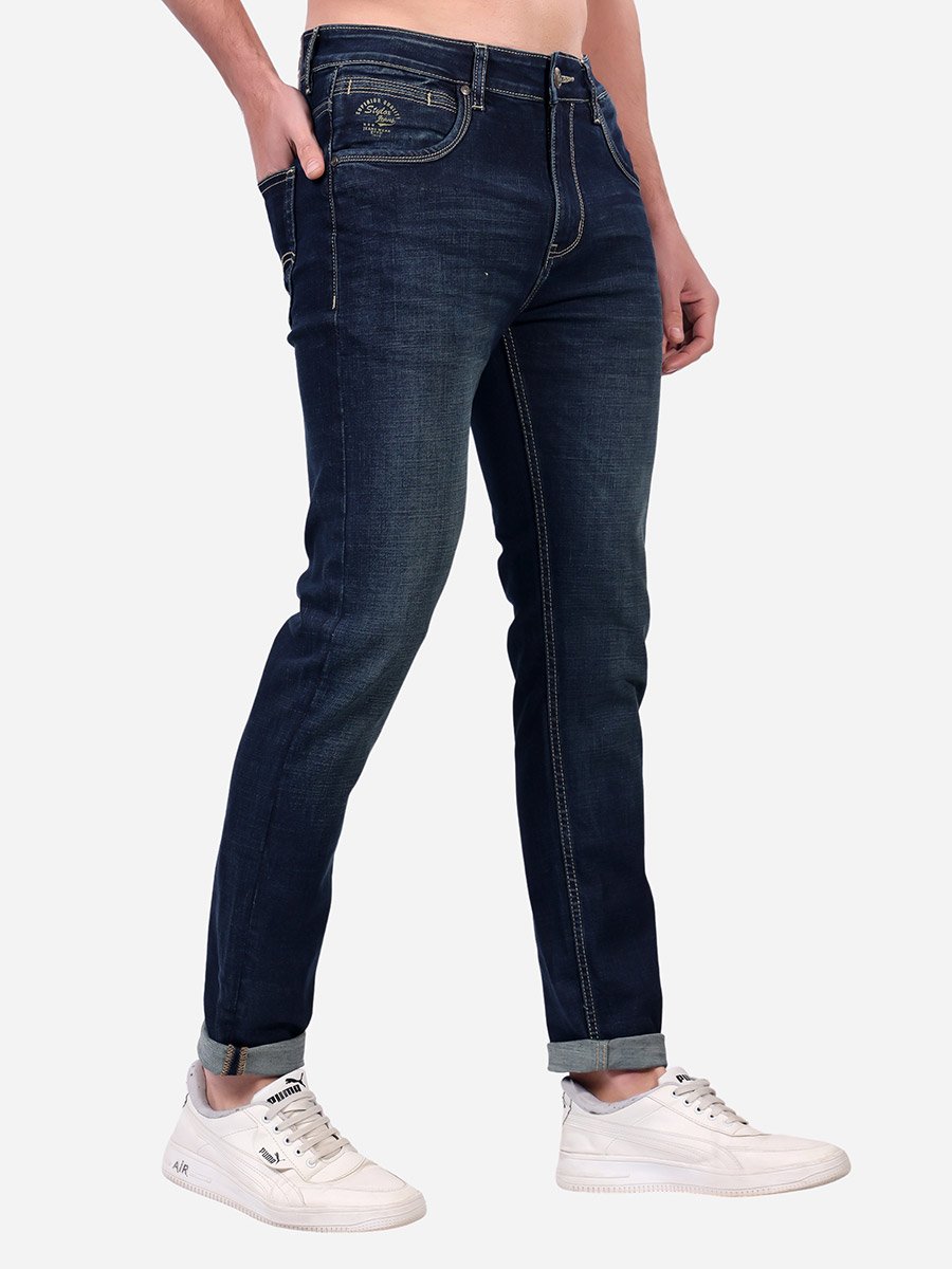 Mid Rise Whiskered Faded Slim Fit Jeans