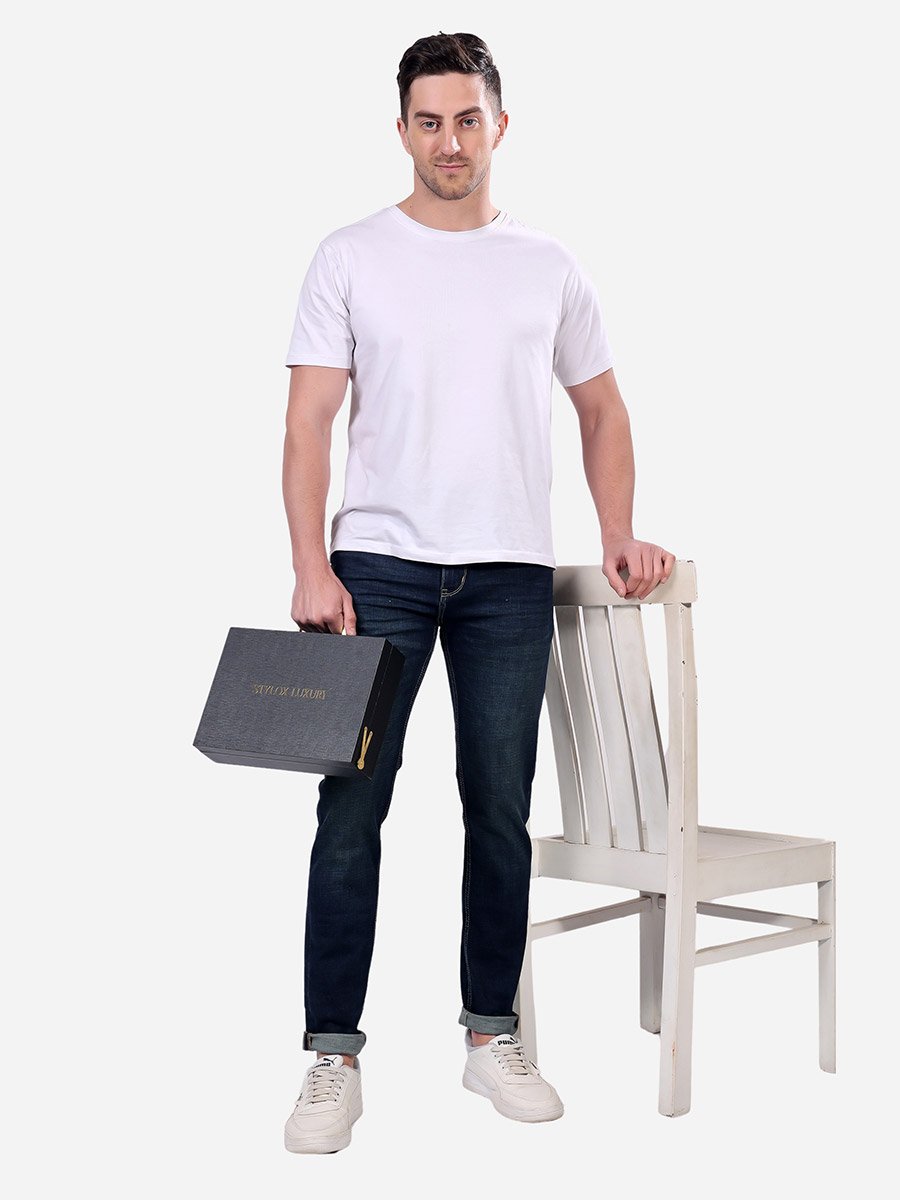 Mid Rise Whiskered Faded Slim Fit Jeans
