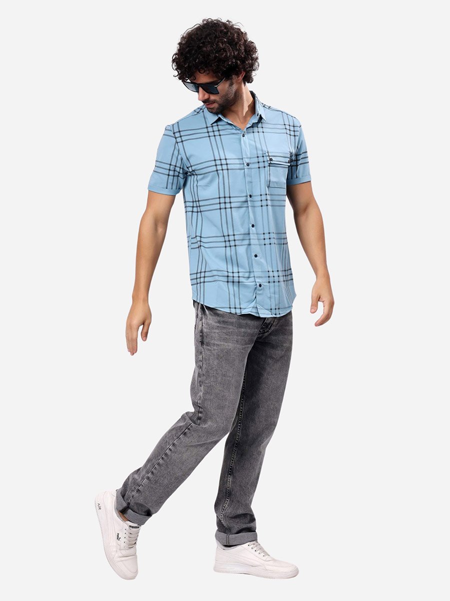 Checked Short Sleeve Regular Fit Shirt