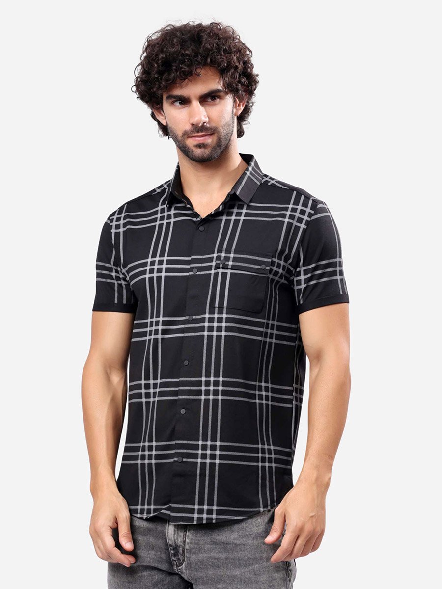 Checked Short Sleeve Regular Fit Shirt
