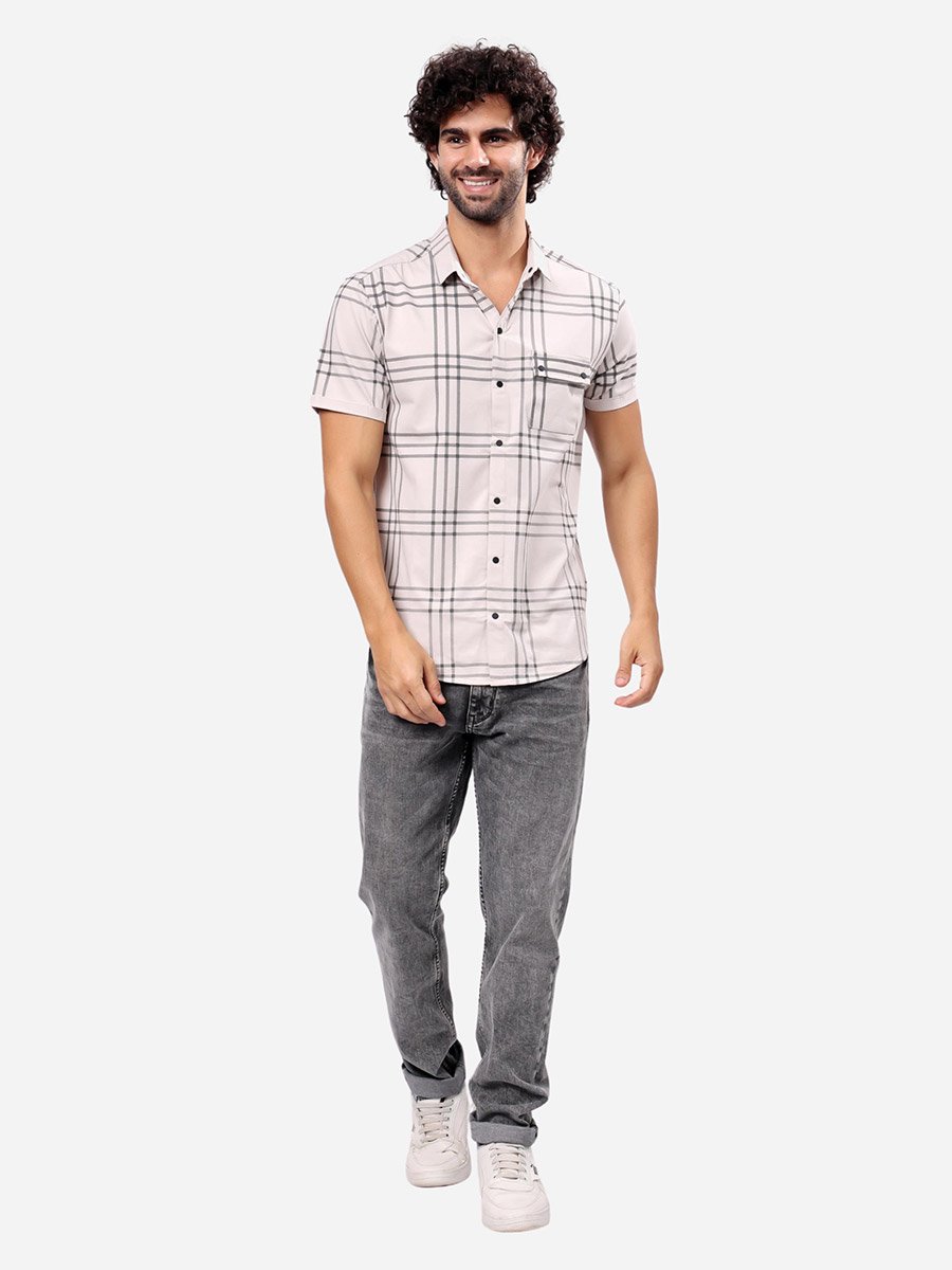 Checked Short Sleeve Regular Fit Shirt
