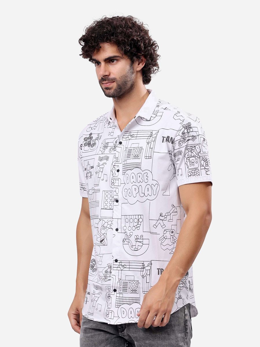 All-Over Printed Short Sleeve Regular Fit Shirt