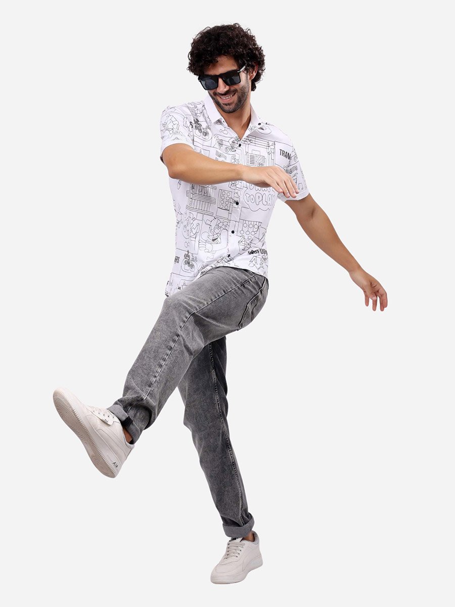 All-Over Printed Short Sleeve Regular Fit Shirt