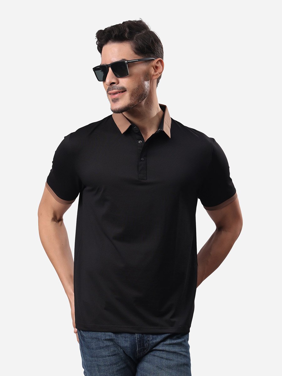 Contrast Trim Short Sleeve Regular Fit Polo T-Shirt