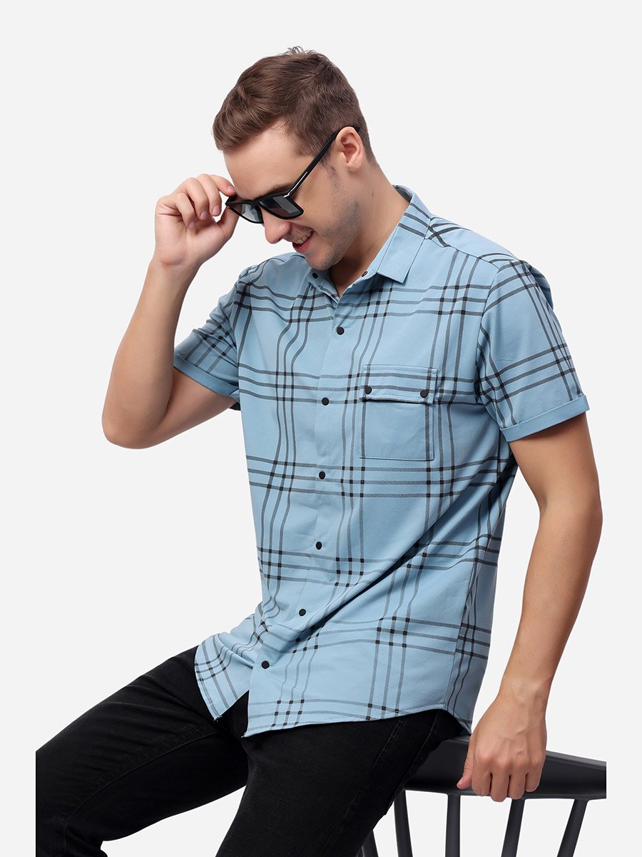 Checked Short Sleeve Regular Fit Shirt