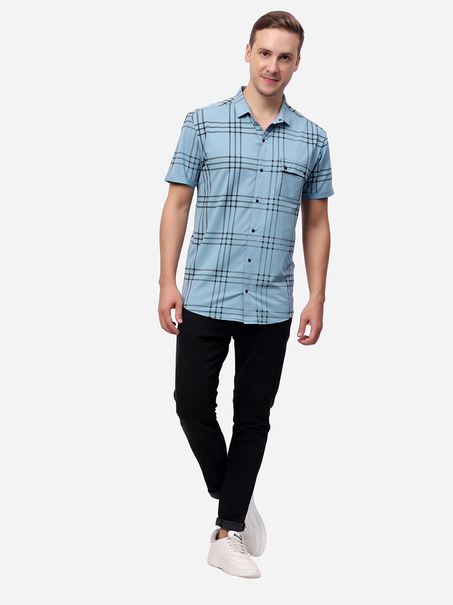 Checked Short Sleeve Regular Fit Shirt
