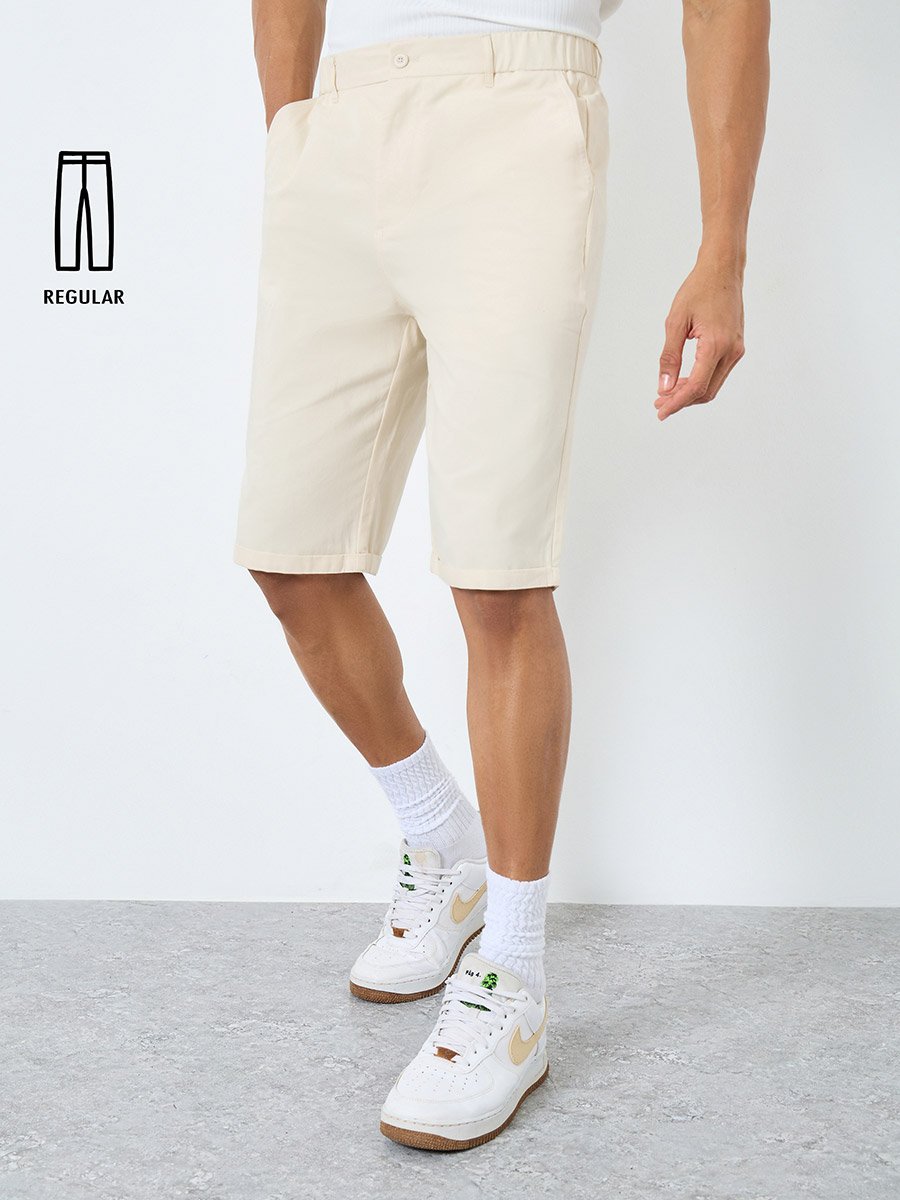 Men Regular Fit Solid Shorts