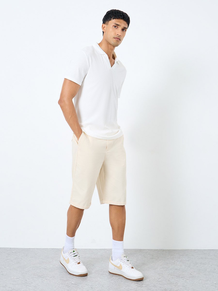 Men Regular Fit Solid Shorts