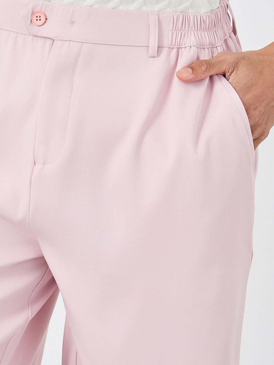 Men Pink Relaxed Fit Flat Front Shorts