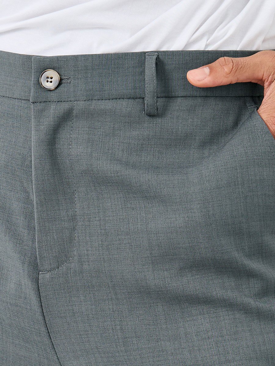 Men Straight Fit Formal Trousers
