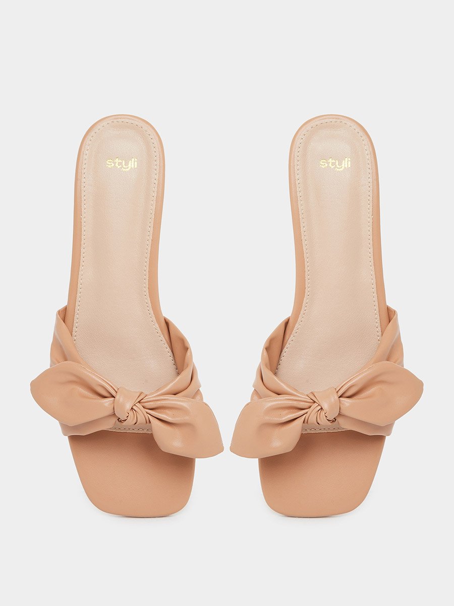 Bow Accent Flat Sandals