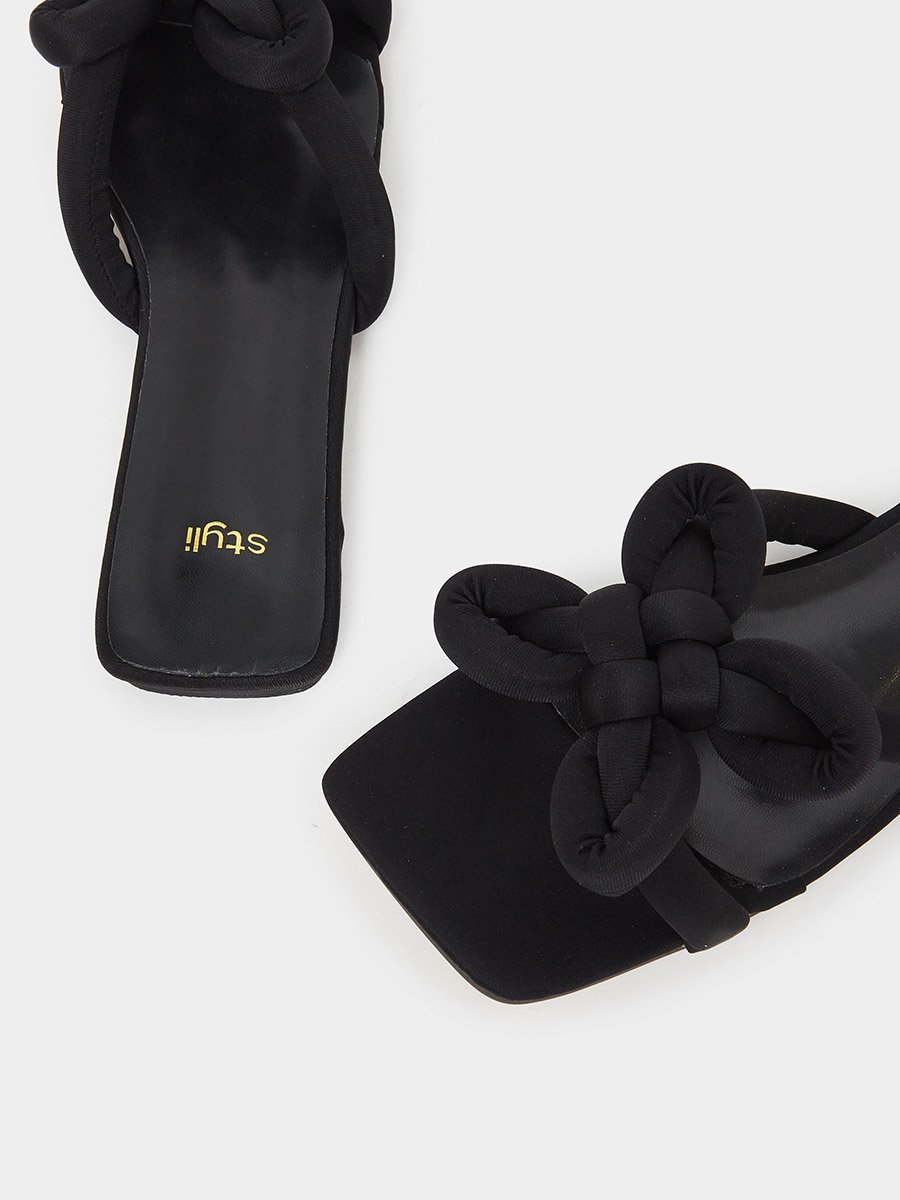 Flower Knot Detail Flat Sandals