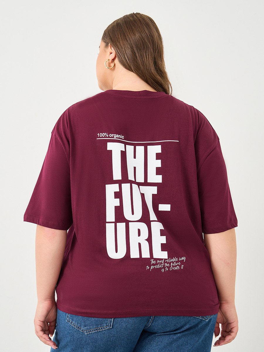 Plus Size Oversized Back Graphic T-Shirt