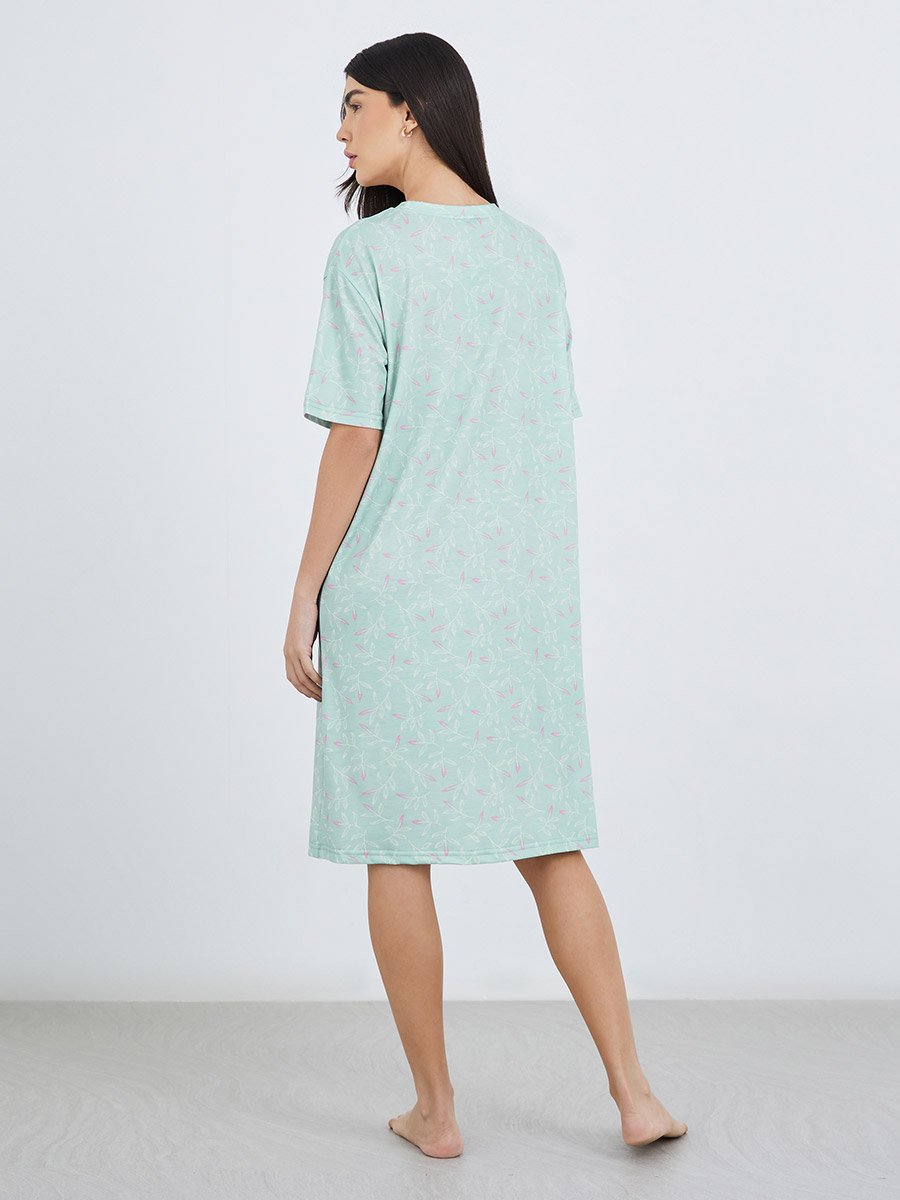 Graphic Print Short Sleeve Sleep T-Shirt