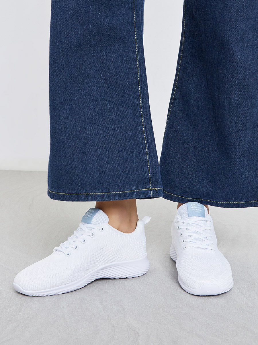 Mesh Textured Lace Up Sneakers