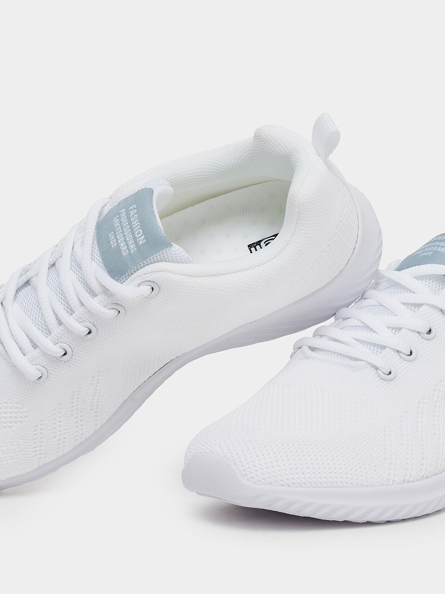 Mesh Textured Lace Up Sneakers