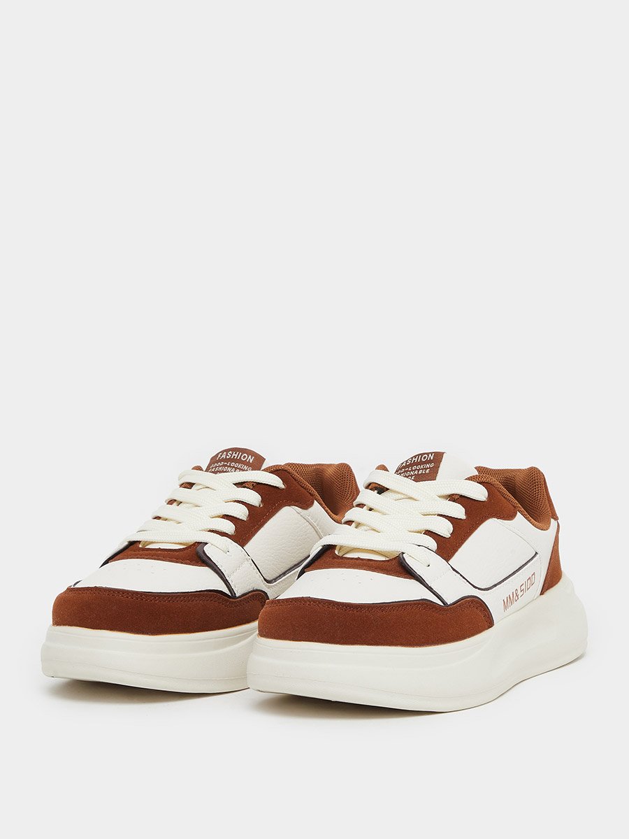 Color Block Platform Lace Up Sneakers