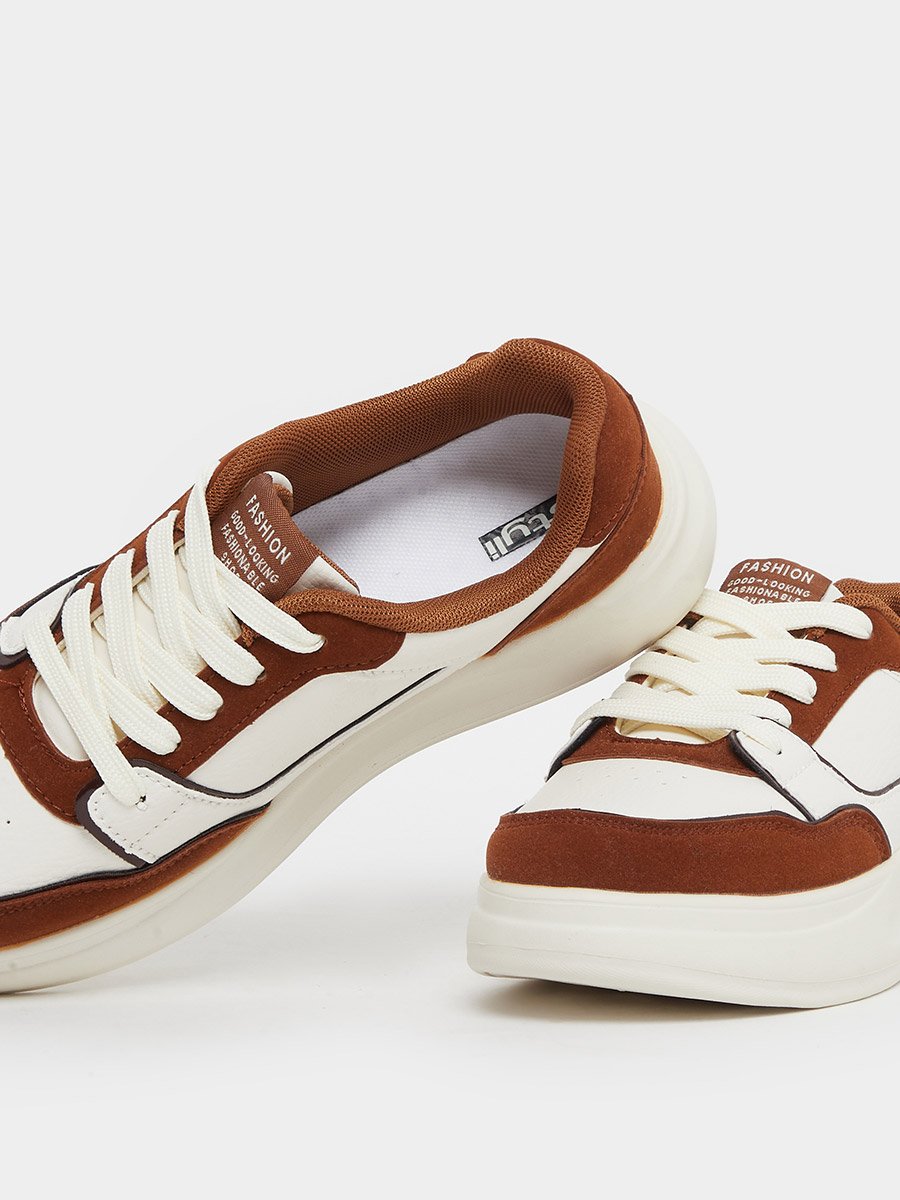 Color Block Platform Lace Up Sneakers