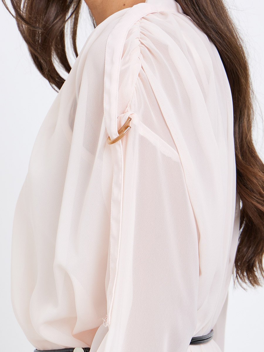 Floral Printed Balloon Sleeves Shirt Midi Dress