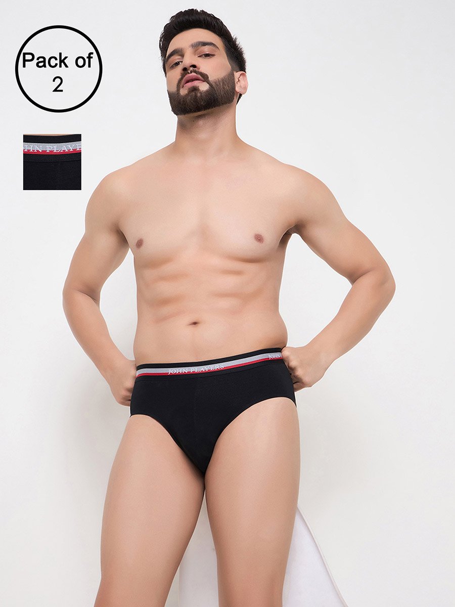 Pack of 2 - Solid Briefs with Elastic Waistband