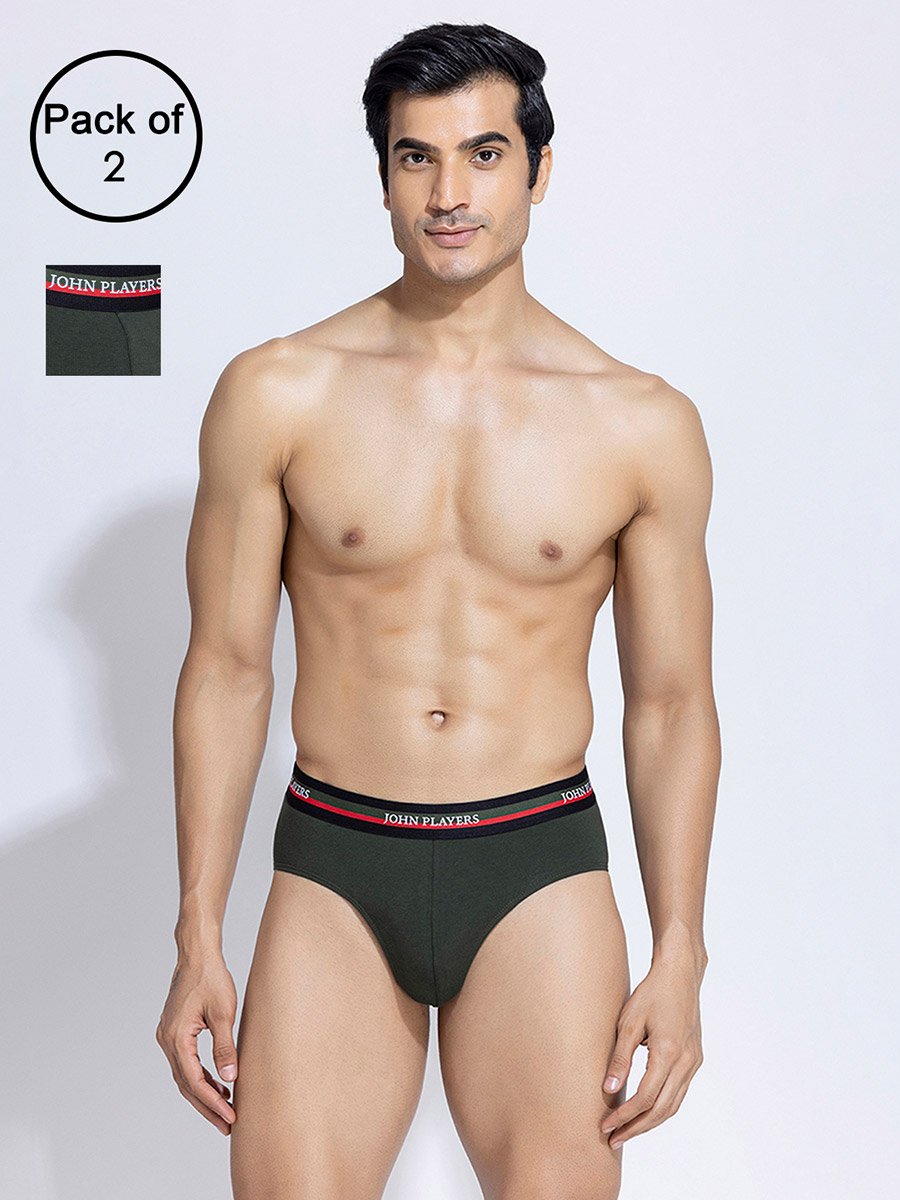 Pack of 2 - Solid Briefs with Elastic Waistband