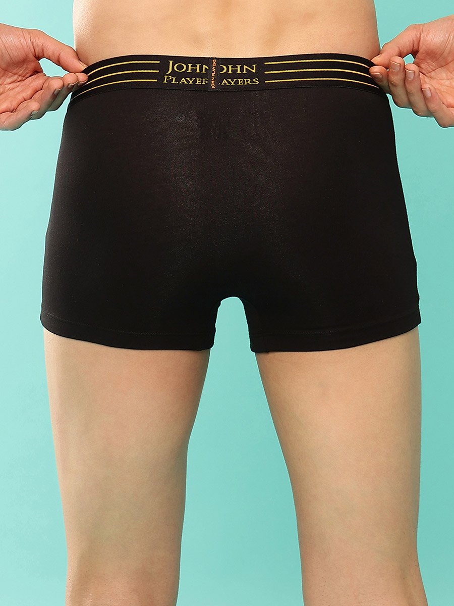 Pack of 2 - Solid Trunks with Striped Waistband