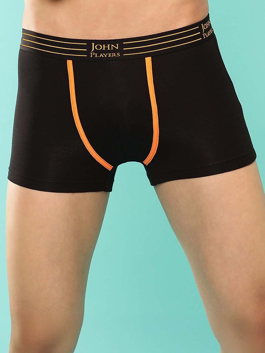 Pack of 2 - Solid Trunks with Striped Waistband
